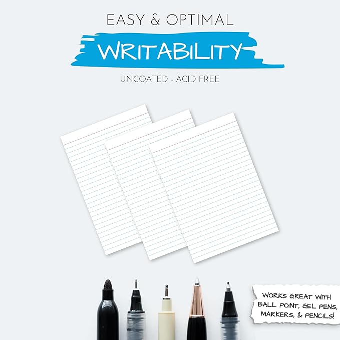 Home Advantage Vertically Ruled White Index Cards, Note Cards