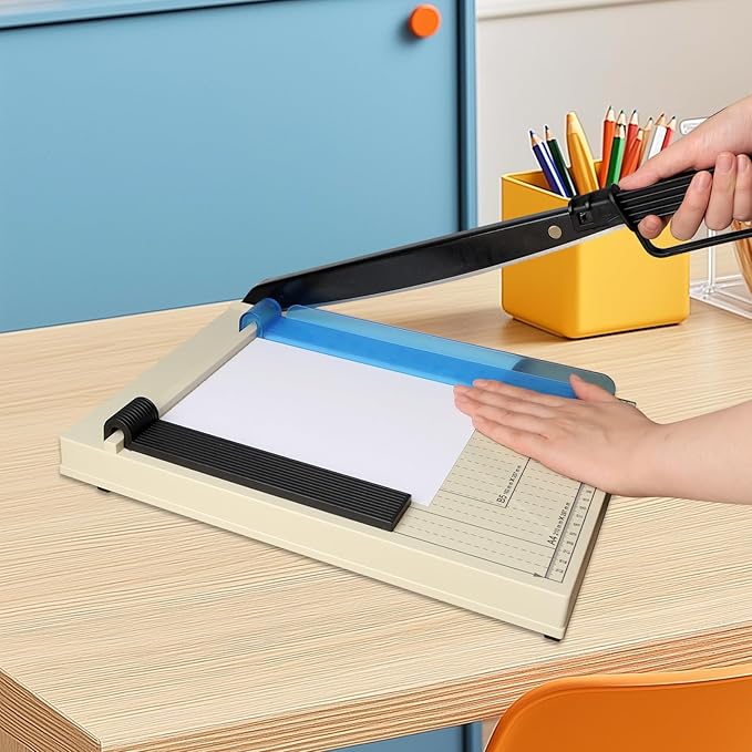 Guillotine Paper Cutter,12" Heavy Duty Paper Cutter with Corner Rounder,12 Sheet Capacity,Guillotine Paper Trimmer for Crafting, Classroom and Office