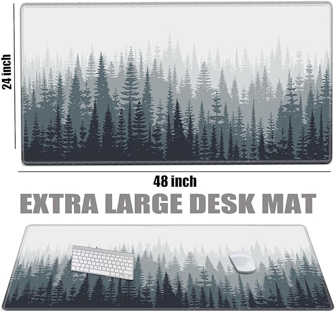 48x24 Mouse Pad Giant Forest Desk Mat Large Mousepad Gaming Mouse Mat Huge Oversized Desk Pad XXXL Computer Mat for Office Work Men