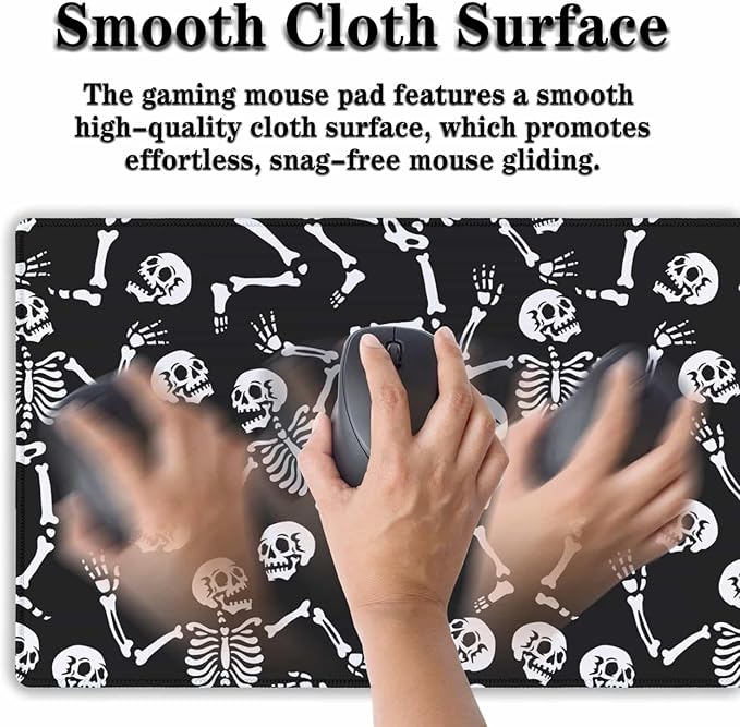 Long?Mouse?Pad Black Keyboard Mat, Big Mouse Pads Large Mousepad XXL Mats, Gaming Desk Pad Non-Slip Rubber Base, 35.4 X 15.7 inch for Work/Game/Office/Home Skeletons Dancing at A Party