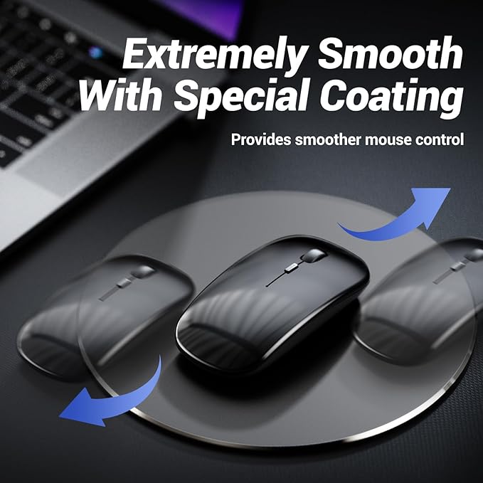 HONKID Metal Aluminum Mouse Pad, Thin Hard Mousepad, Double Sided Waterproof Fast and Accurate Control Mousepad for Laptop, Computer and PC, Office, 7.87 * 7.87 Round Grey