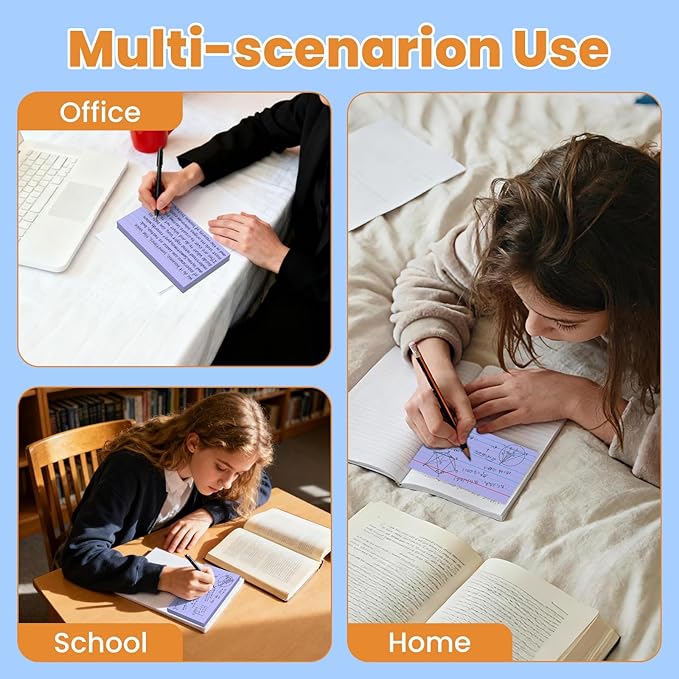 300PCS Index Cards 3 x 5 Inch, Purple Flash Cards, Lined Flashcards Notecards, Flash Cards for Studying, Ruled Front and Blank Back, Note Cards for Office, Home and School