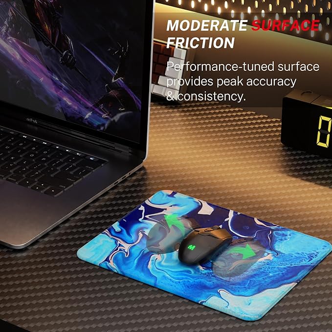 MROCO Mouse Pad [30% Larger] with Anti-Fray Stitched Edges, Premium-Textured Waterproof Surface, Non-Slip Rubber Base, Computer & Gaming Mouse Mat for Laptop, Office & Home, 8.5 x 11 in, Blue Waves