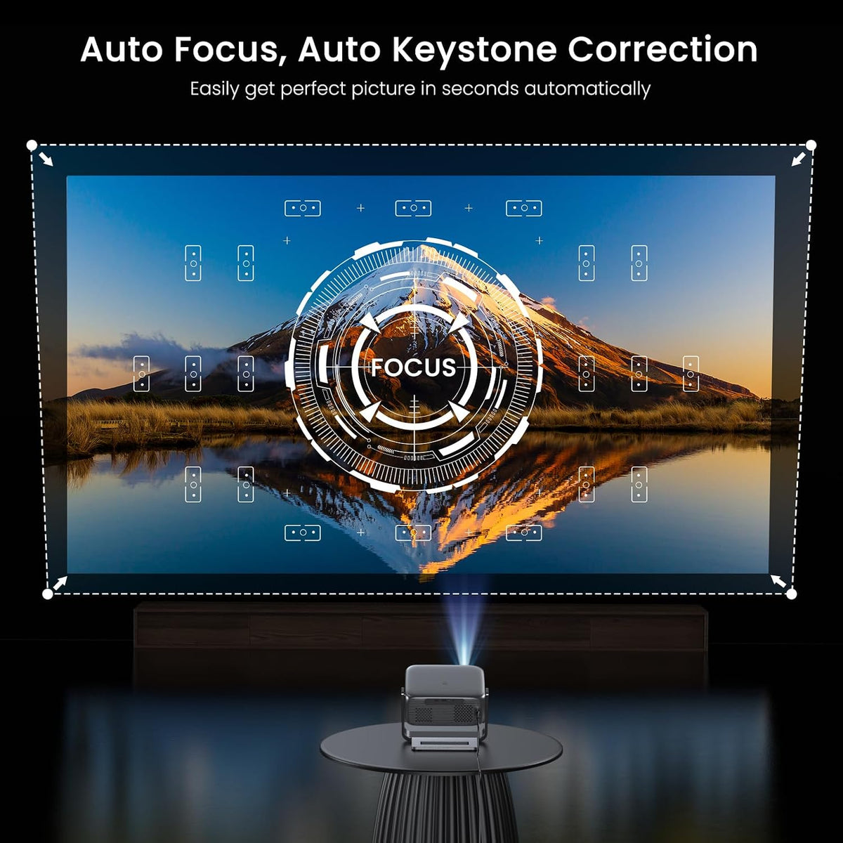 2500 ANSI Google TV Built-in Smart Movie Projector for Home Theater 4K Decoding, WiFi 6 and Bluetooth 5.2, Dolby Sound, Built-in Speakers, Outdoor Projector with Apps for Camping, Gaming