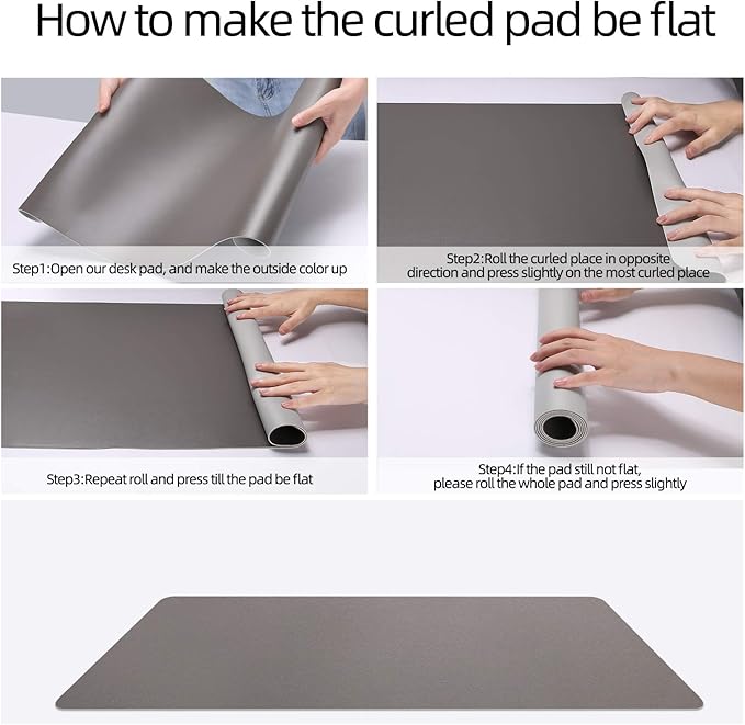 YSAGi Desk Mat, Dual-Sided Desk Pad, 31.5" x 15.7" Laptop Leather Desk Pad Protector, Large Leather Desk Blotter for Keyboard and Mouse, Waterproof Desk Writing Pad (Dark Grey, 31.5" x 15.7")