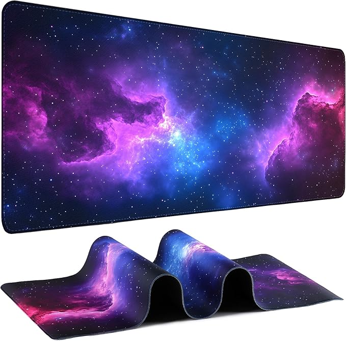 Mouse Pad Gaming - Desk Mat for Keyboard and Mouse - Galaxy Space Large Mouse Pads for Desk, Desks Pad(35.4" X 15.7") with Non-Slip Base, Galaxy Nebula Gaming Mousepad for Game, Office and Home