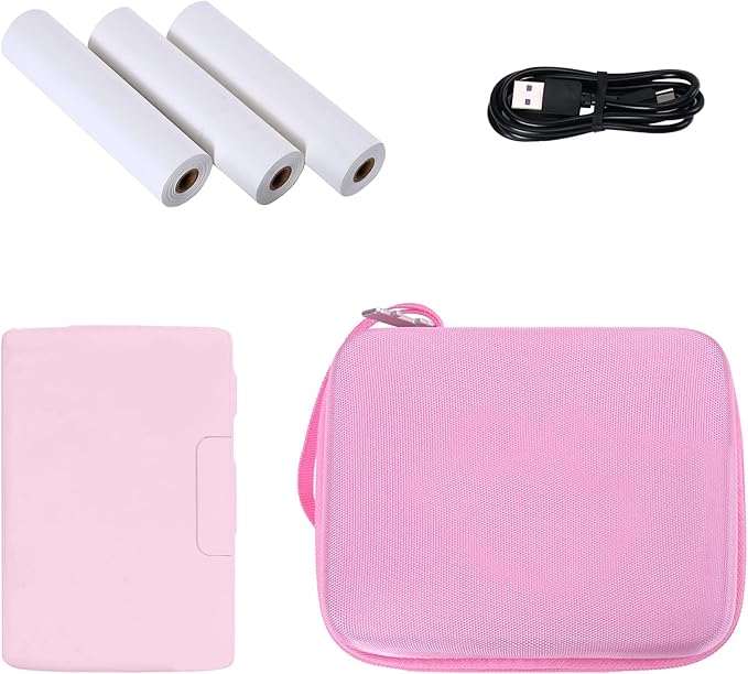 khanka Hard Travel Case Replacement for Phomemo M04S Portable Thermal Printer, Bluetooth Label Printer, Case Only (Pink)