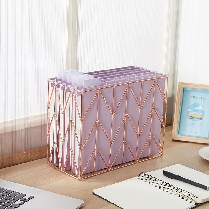 Y YOMA 6 Pack Gradient Hanging File Folders Letter Size Decorative Hanging Folder Pretty File Folder Organizer for Filing Cabinet Office Home with 1/5-Cut Adjustable Tabs, Dusty Violet