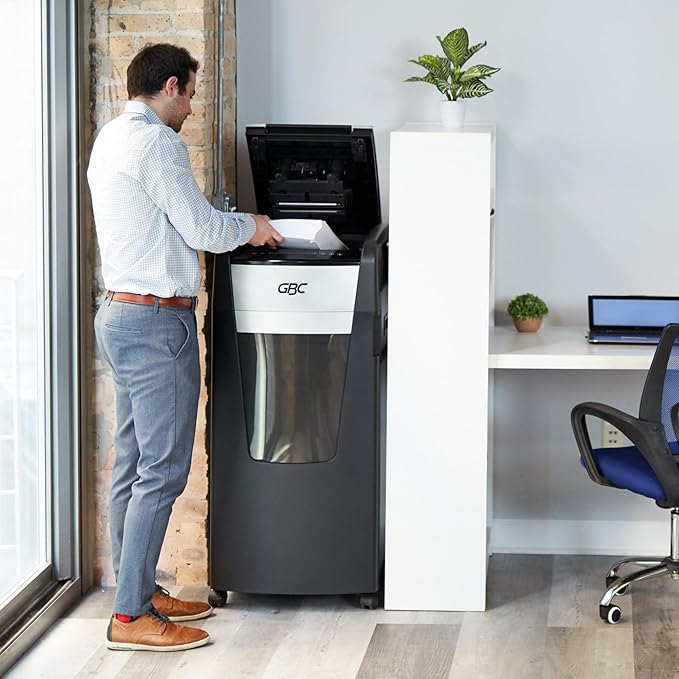 GBC Paper Shredder, AutoFeed+, 750 Sheet Capacity, Super Cross-Cut, Large Office Shredder, 750X (WSM1757612)