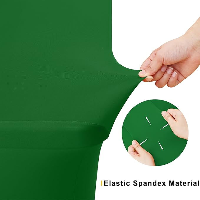 Smiry 2 Pack Spandex Table Cloth 4FT, Elastic Fitted Stretch Tablecloths, Washable and Wrinkle Free Rectangular Patio Table Cover for Outdoor, Wedding, Banquet (Emerald Green, 48Lx30Wx30H Inch)
