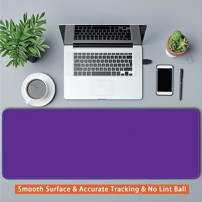 Large Mouse Pad, Non-Slip Desk Blotter, Office Desk Mat, Purple, 31x12 inch