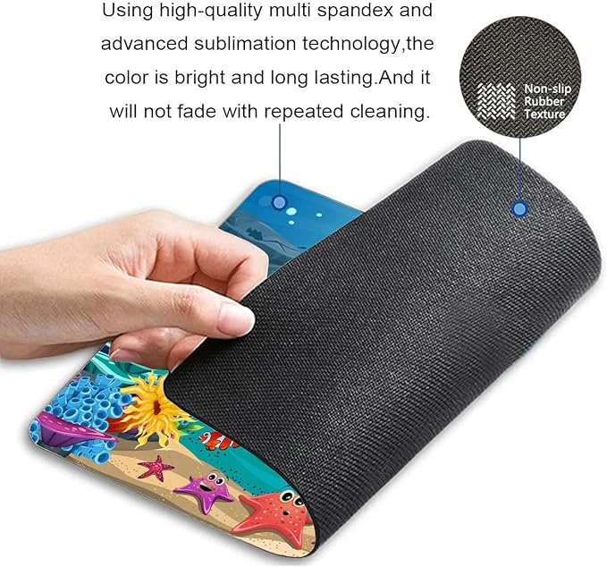 Ocean Fish Mouse pad,Sea Tropical Turtle Mousepad, Blue Ocean Tropical Fish Mouse pad, Underwater Sea Ocean Rectangular Mouse Pad, Non-Slip Rubber MousePads for Office Home Laptop, 7.9"x9.5"