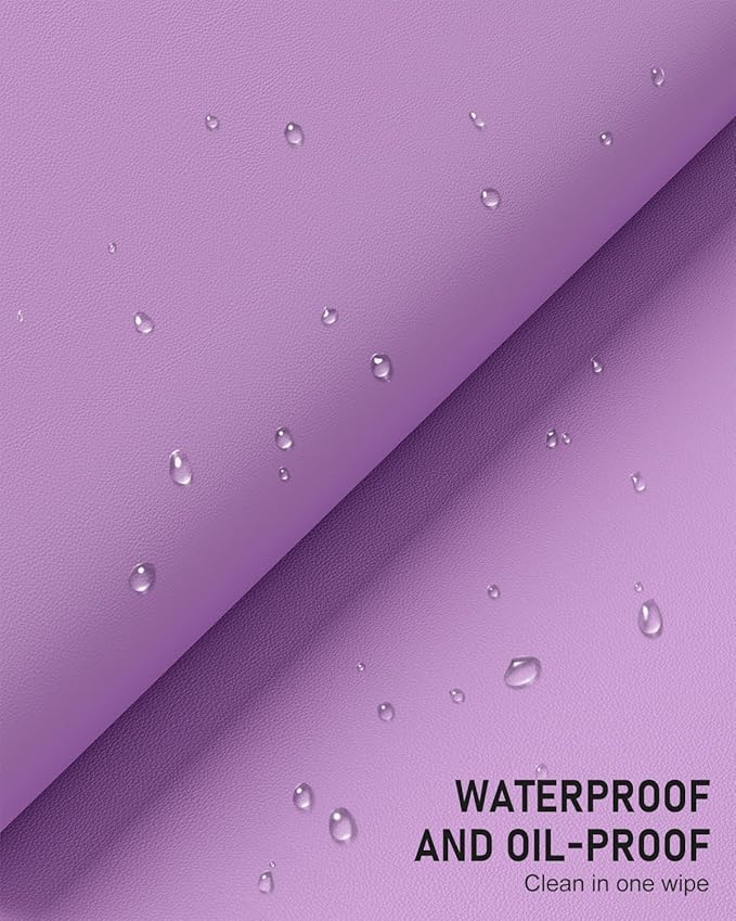 Desk Pad, 30" x 14" PU Leather Non-Slip Desk Mat Large Mouse Pad for Desktop, Waterproof Laptop Computer Writing Mat for Office, Home, Work, Gaming, Purple