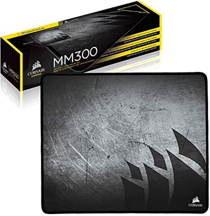 Corsair MM300 - Anti-Fray Cloth Gaming Mouse Pad - High-Performance Mouse Pad Optimized for Gaming Sensors - Designed for Maximum Control - Medium