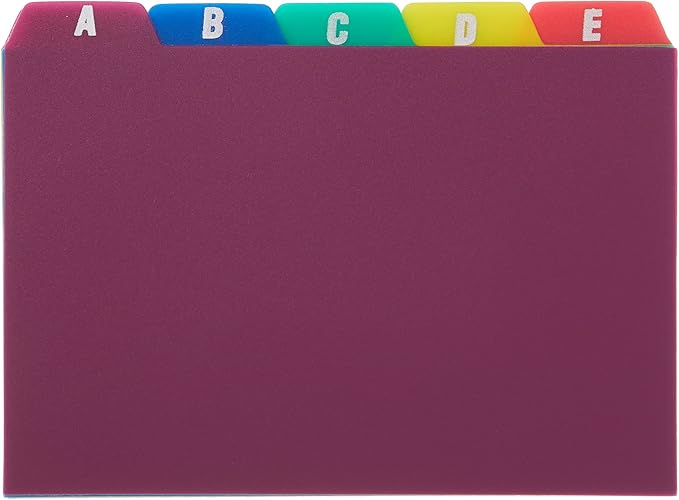 Oxford 41 (1000 PK) Ruled Index Cards, 4" x 6", White, 1,000 Cards (10 Packs of 100) (41) & Poly Index Card Guides, Alphabetical, A-Z, Assorted Colors, 4" x 6" Size, 25 Guides per Set (73154)