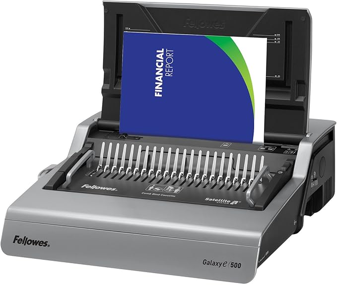 Fellowes Binding Machine Galaxy E Electric Comb Binding (5218301) & 52367 Plastic Comb Bindings, 3/4" Diameter, 150 Sheet Capacity, Black (Pack of 100 Combs)