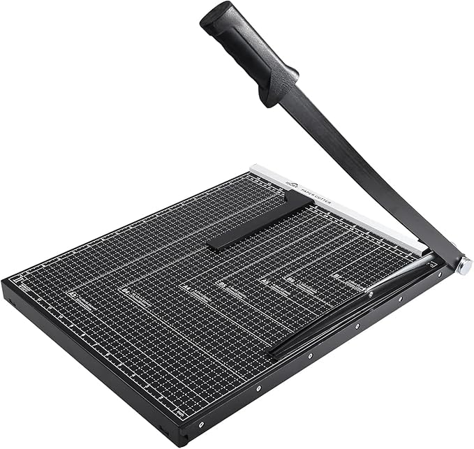 ISDIR Guillotine Paper Cutter 18" with Integrated Pressure Bar – Heavy Duty Metal Base, 15 sheet Capacity, Magnetic Guide & Safety Guard – Precision Trimmer for Cardstock, Crafts, DIY, Photos & Office