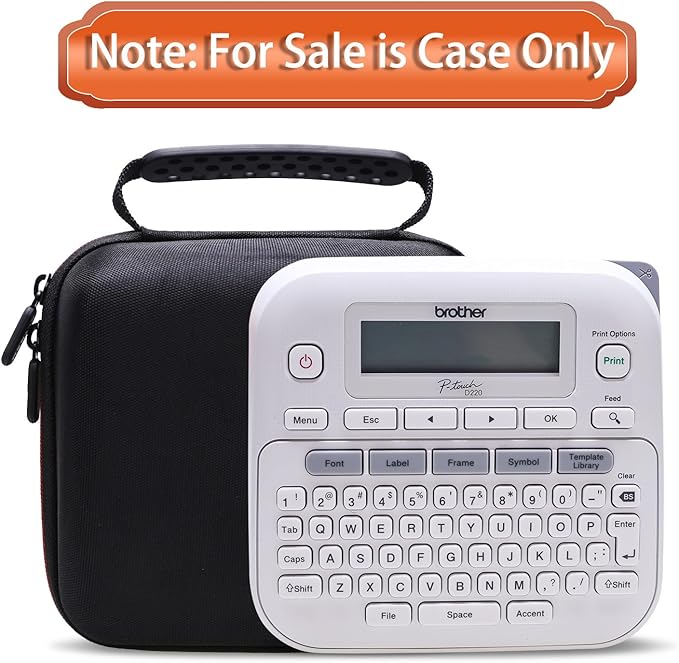 LTGEM Case Compatible with Brother P-Touch PTD220 / PTD210 / PTD200 Home/Office Everyday Label Maker, Black(Case Only)