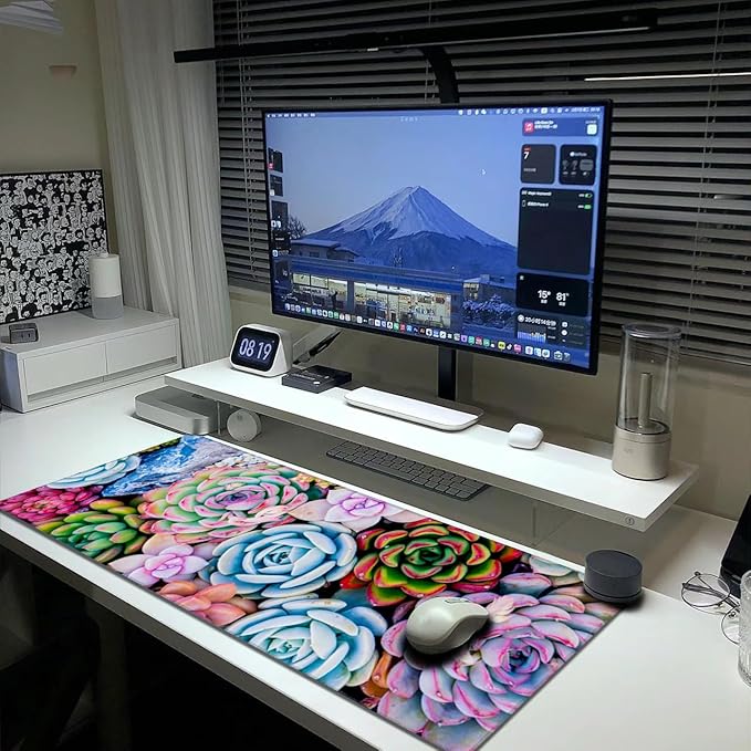 Succulents Mouse Pad Extended Large Gaming Mousepad XL Big Long Oversized Desk Mat Stitched Edges 31.5 X 11.8 Inch for Home Office