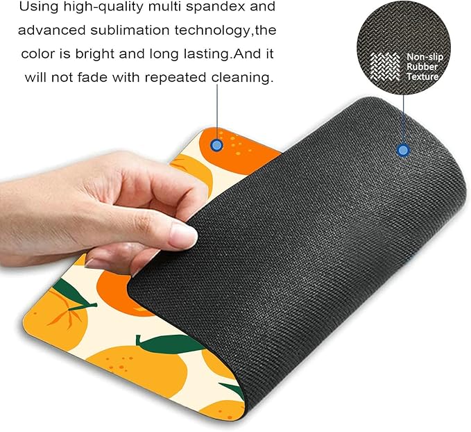 Mouse Pad Oranges Mousepad Pink Office Decor for Women Desk Accessories Lemons Summer Fruits Mousepad Gift for Coworker Boss 9.5"x7.9"x0.12" Inch
