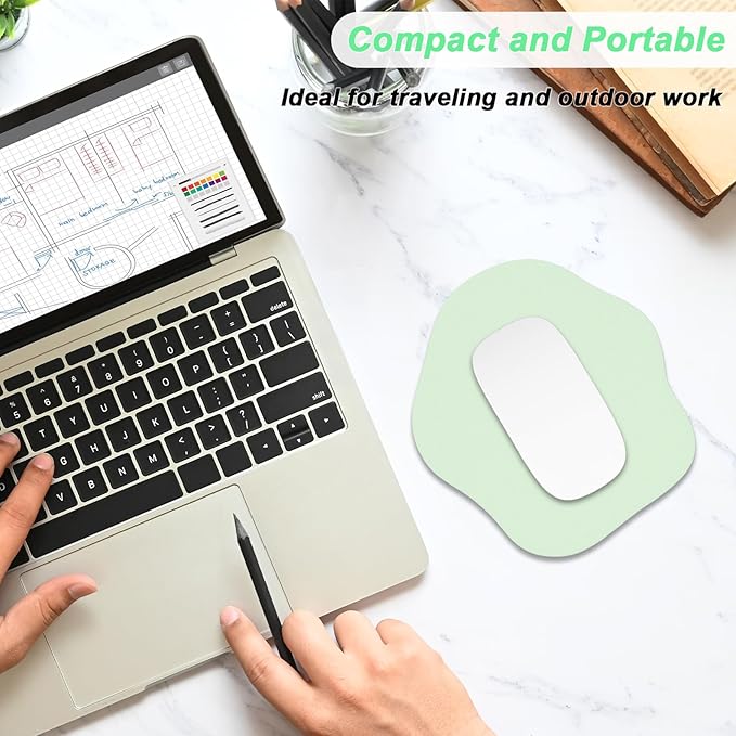 Rimilak Small Mouse Pad 6.5 x 7 Inch, Takes up Wrist and Mouse Space, Waterproof Compact Mini Mouse Mat for Laptop Computer Wireless Mouse Keyboard Home Office Travel,Green