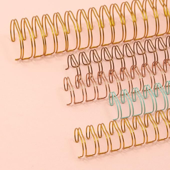 Craftelier - Set of 2 Double Ring Spiral Binders for Albums, Notebooks, Diaries or Calendars | Ideal for Scrapbooking and Other Crafting Projects | Ø 1.90 cm (0.75") - Rose Gold Colour