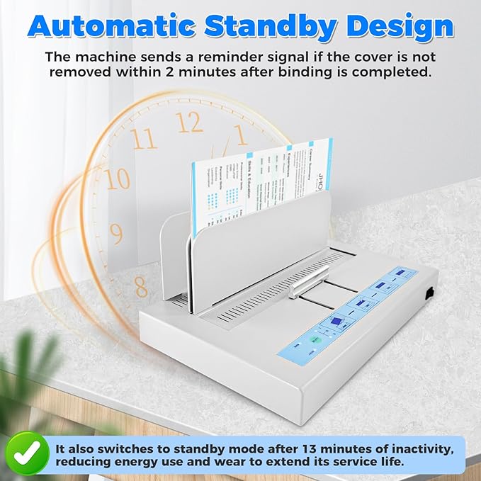 Thermal Binding Machine 500 Sheets Capacity Book Binding Material with 10 Letter Size Envelopes, A3/A4/A5 Document Heat Binder Hot Melt Machine Metal Thermal Binder Contract Document Invoice