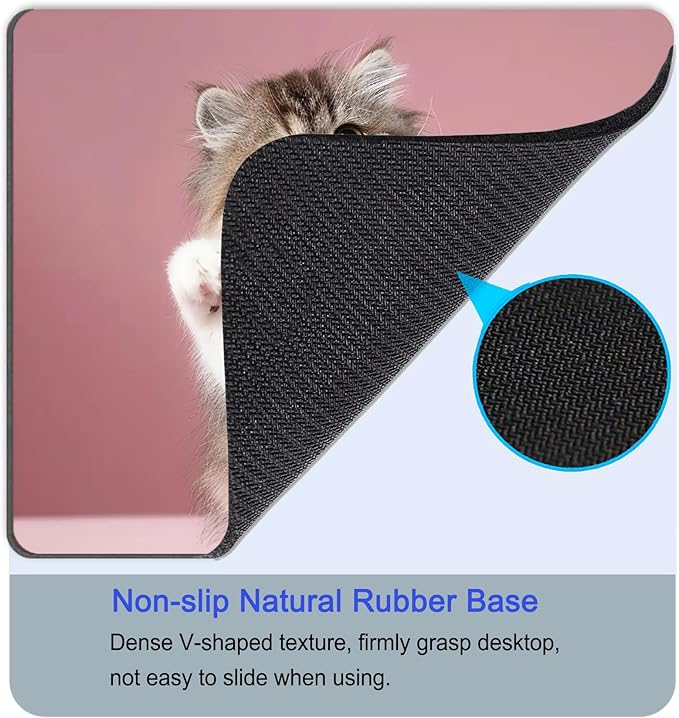 Mouse Pad, Square Mousepad, Personalized Premium-Textured, Non-Slip Rubber Base Mouse Mat, Waterproof Gaming Mouse Pad for Wireless Mouse, Computers, Laptop, Office, Home (Cute Kitten)