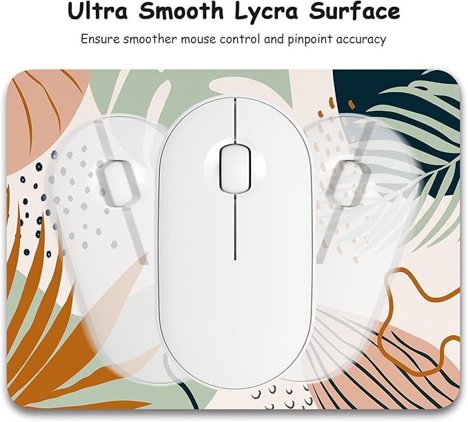 Dapesuom Small Mouse Pad, 6 x 8 Inch Thick Rubber Premium-Textured Non-Slip Portable & Washable Mini Mouse Mat for Women Men Wireless Laptops Keyboard Tray Gaming Work Office Travel, Tropical Plants