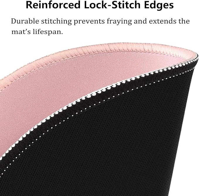 Cute Pink Round Mouse Pad with Stitched Edges, 7.9" Diameter & 0.12" Thick, Smooth Fabric Surface & Anti-Slip Rubber Base Portable Circular Mat for Office Desk/Laptop/Home/Gaming/Traveling