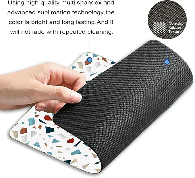 Mouse Pad Terrazzo Mousepad Cute Abstract Office Decor for Women Mosaic Desk Accessories Marble Unique Mousepad Gift Colleague Boss 9.5"x7.9"x0.12" Inch