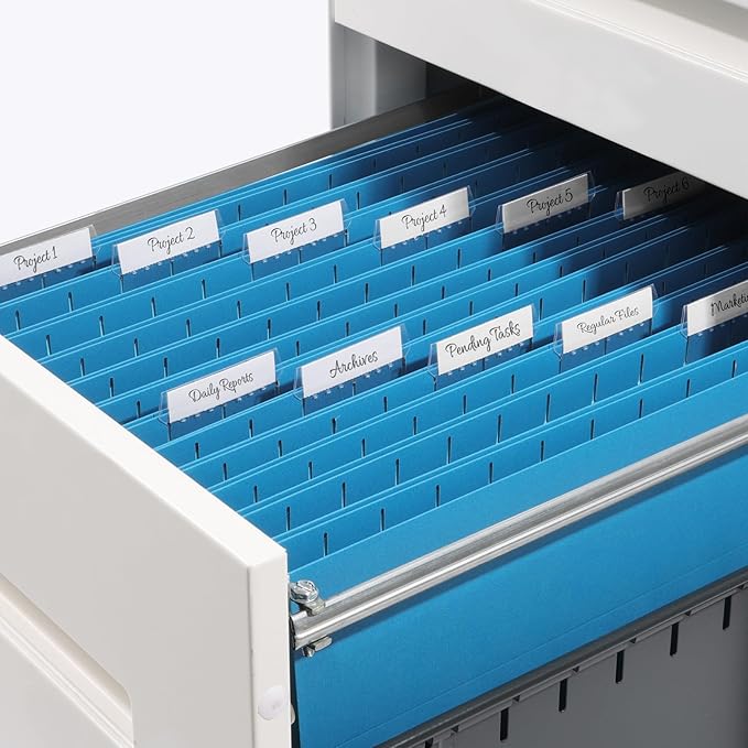 SUNEE Hanging File Folders Legal Size, Blue File Folders 25 Pack 1/5-Cut Tabs, Stay Organized for Your Home and Office Bulk File and Documents