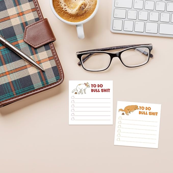 Funny Gag Gifts - Funny Gifts for Friends, 6Pcs Dog Pooping to-Do List Sticky Note 3x3, Novelty Notepads Sticky Memo, Funny Vulgarity Gag Gifts for Coworkers - White Elephant Christmas Gifts