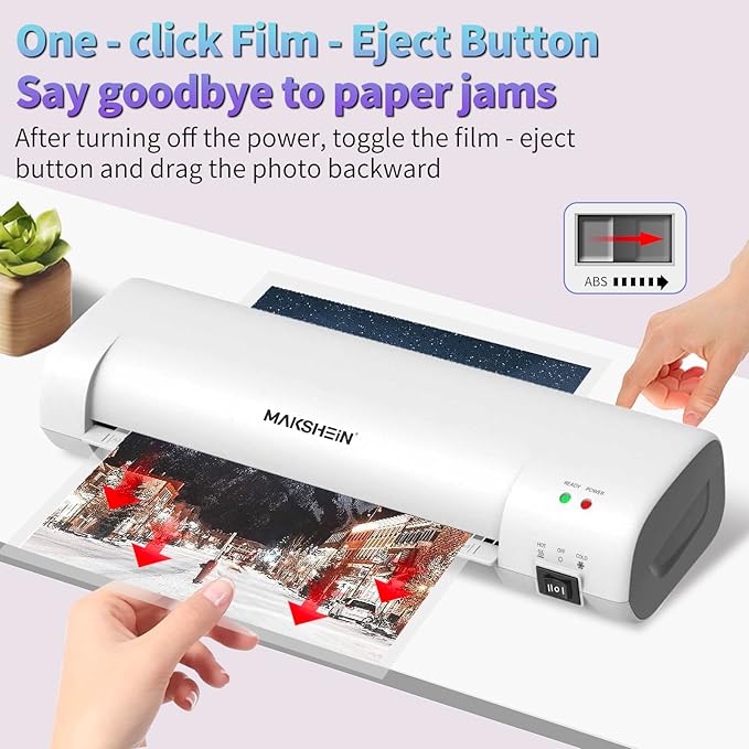 Thermal laminator Machine,9 in1 A4 Laminating Thermal & Cold with Never Jam Technology,Laminator Machine with 15 Laminating Sheets,9-Inch Thermal Laminator for Home School Office White