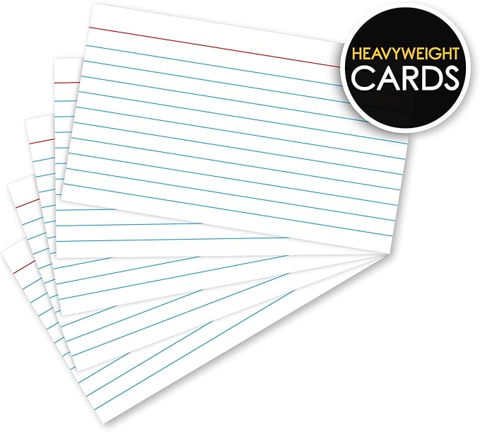 iScholar Index Cards, White, Ruled, 3 x 5 Inches, 100 Card Pack (03501)