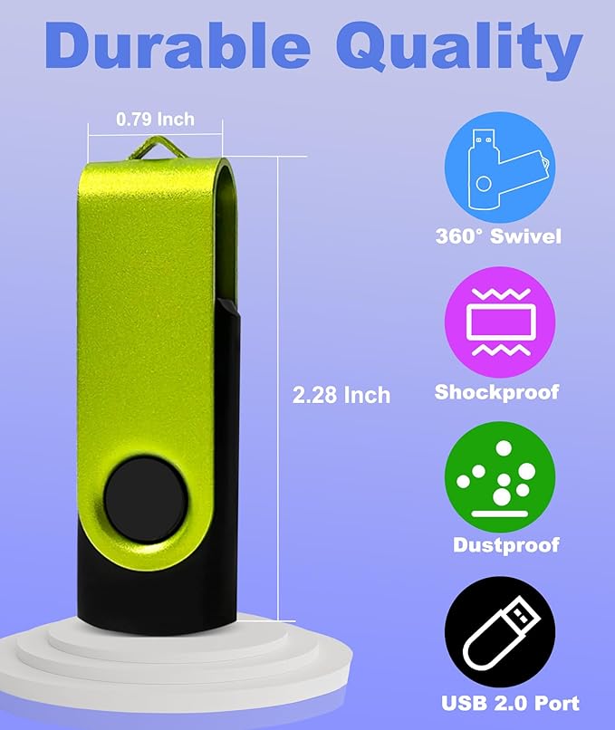 4GB USB Flash Drive 10 Pack Nicepicten USB 2.0 Thumb Drives Memory Stick Swivel Jump Zip Drive USB 4GB Flash Drives with 10PCSLanyards