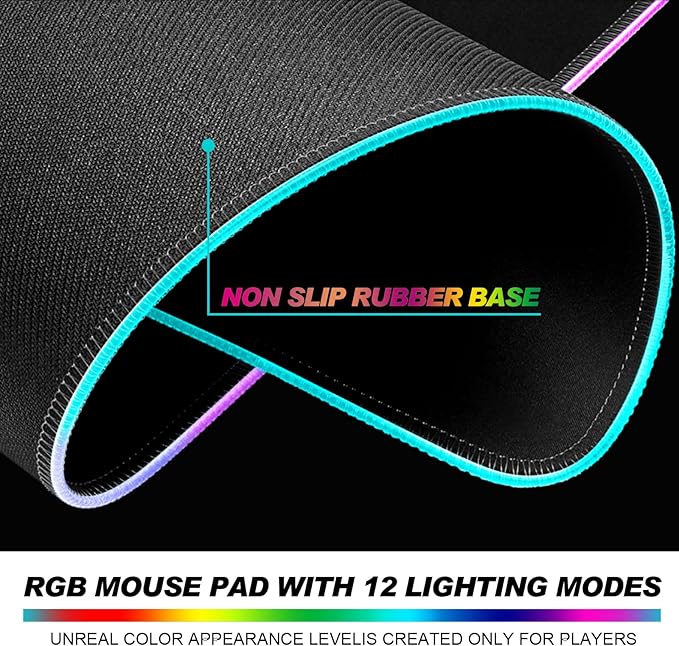 RGB Starry Night Gaming Desk Mat, Computer Keyboard Large Extended LED Mouse Pad for Office and Home, 31.5×11.8 Inches, XL