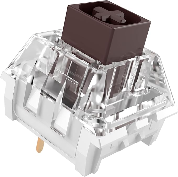 Kailh Box Brown Switches for Mechanical Keyboard,3-Pin 45gf Tactile/Factory Lubed/Dust&Waterproof Switches(Kailh Box Brown,72Pcs)