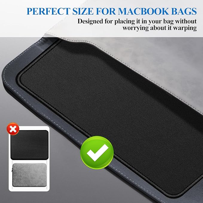 Mouse Pads, 3 PCS, Black Standard Mouse Pads, Office and Gaming,Stitched Edges, Rubber Anti Slip Base Mouse pad, Dirt Resistant, Durable, Square, 10.2 inches x 8.3 inches x 0.12 inches