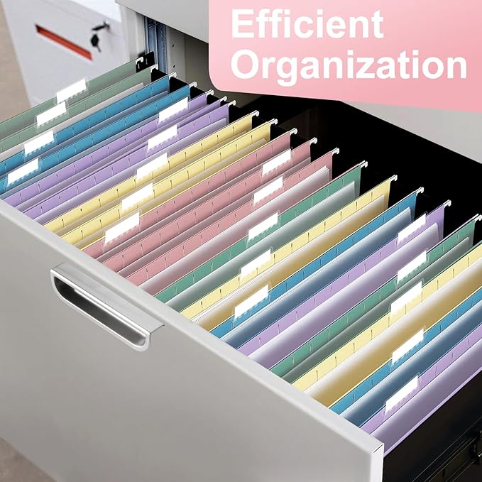 Hanging File Folders, 30 Pack Letter Size Hanging File folders with 1/5-cut Tabs, Stay Organized for Your Home and Office Bulk File, Documents and Paper, Macaron 10 Colors