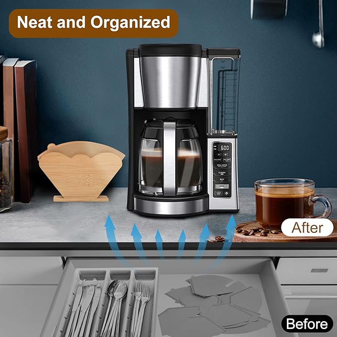 110 Count #4 Cone Coffee Filters and Holder Set, Fits 8-12 Cup, Tear-Resistant Seams, Unbleached
