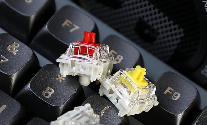 GATERON G Pro 3.0 Silver Keyboard Switches, Pre-lubed 5 pins RGB Linear for Gaming Mechanical Keyboard (Silver,35PCS)