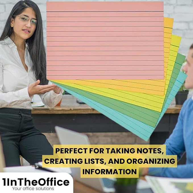 1InTheOffice Pastel Colored Index Cards 4x6, 600 Pack