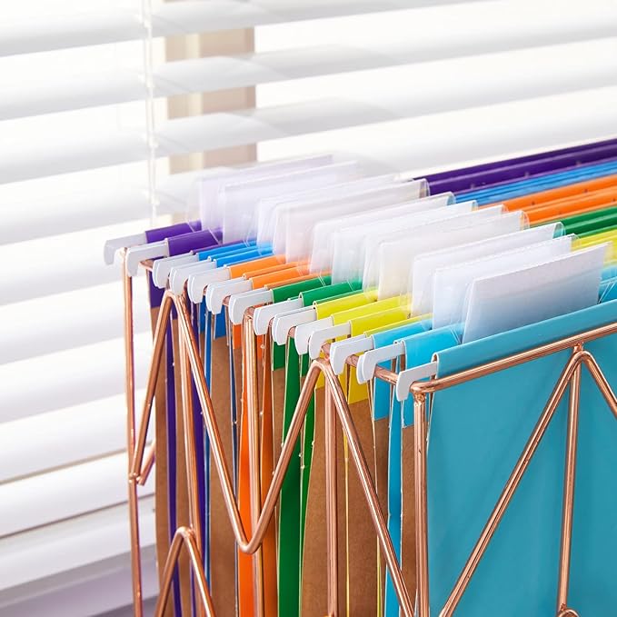 Y YOMA 25 Pack Colored Hanging File Folder Letter Size Decorative File Folder Cute Pretty Reinforced Hanging Folder Organizer for Filing Cabinet Office Home with 1/5-Cut Adjustable Tabs, Purple