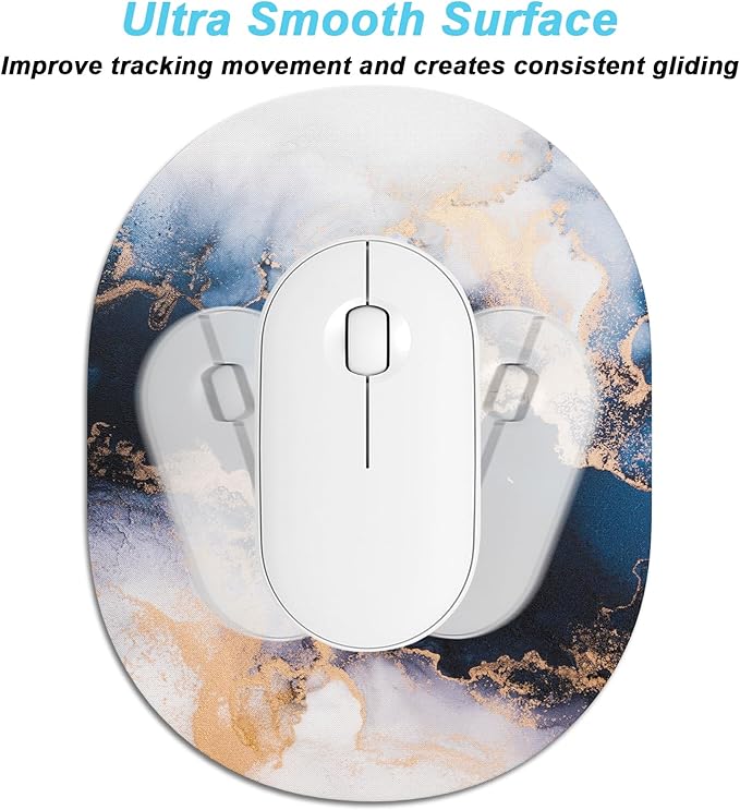 Rimilak Small Mouse Pad 6 x 8 Inch, Takes up Wrist and Mouse Space, Waterproof Compact Mini Mouse Mat for Laptop Computer Wireless Mouse Keyboard Home Office Travel,Blue Gradient Marble