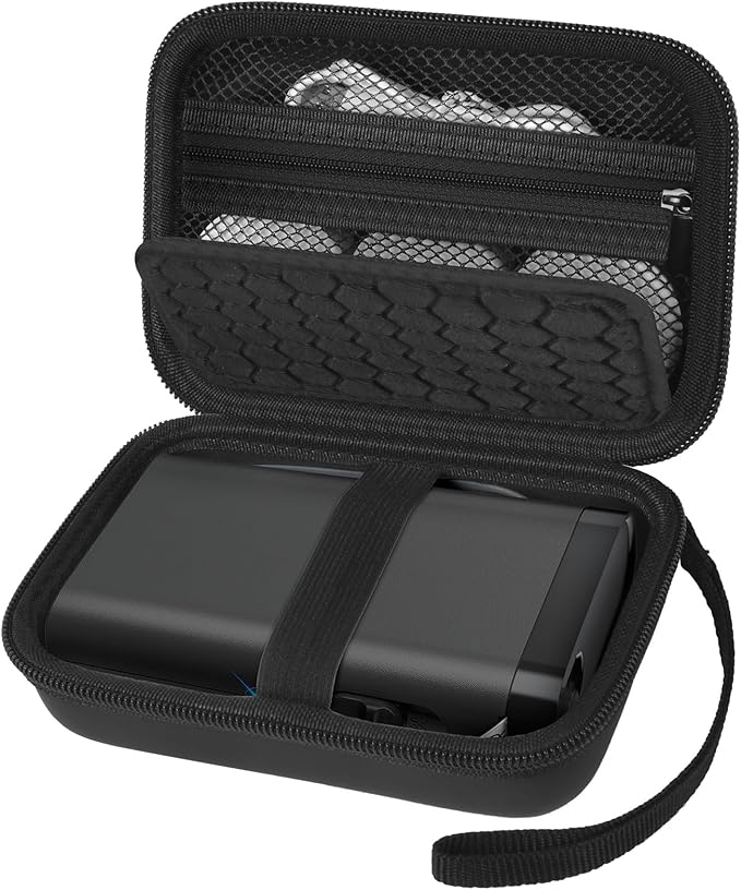 Comecase Case Compatible with Nelko P21/ for Phomemo D30 D35 Label Maker Machine, for JADENS D11/ for SUPVAN Mini Labeler Sticker, Labler Maker Storage for Tape&Accessories - Black