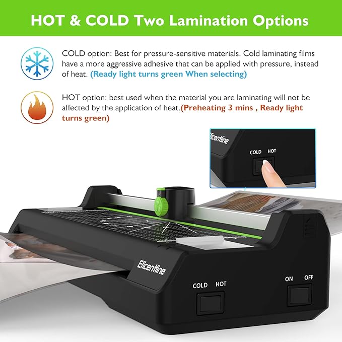 Laminator Machine for A3/A4/A6 - Bundle 300 Pack 3 Mil Thermal Laminating Pouches