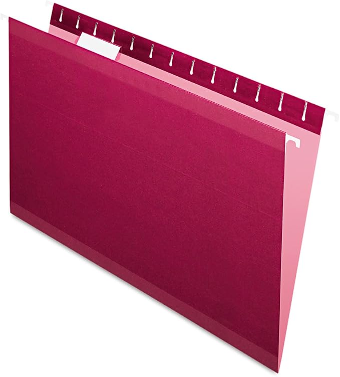 Pendaflex Esselte PFX415315BUR Pendaflex Reinforced Hanging Folders, Legal Size, Burgundy, 1/5 Cut, 25/BX (4153 1/5 BUR)