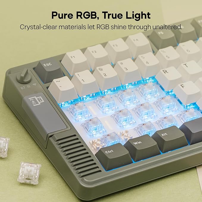 EPOMAKER Silent Mechanical Keyboard Switches Set - 35 Pieces Factory Pre-Lubed, 5-Pin Linear/Tactile Switches for Custom Mechanical Keyboards (Crystal(Tactile Silent))