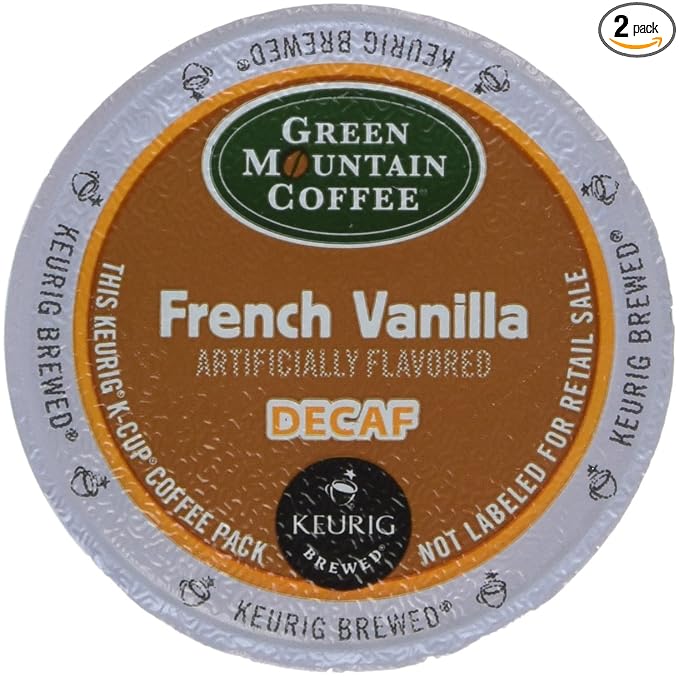 Green Mountain Coffee, French Vanilla Decaf, Single-Serve Keurig K-Cup Pods, Light Roast, 48 Count (2 Boxes of 24 Pods)